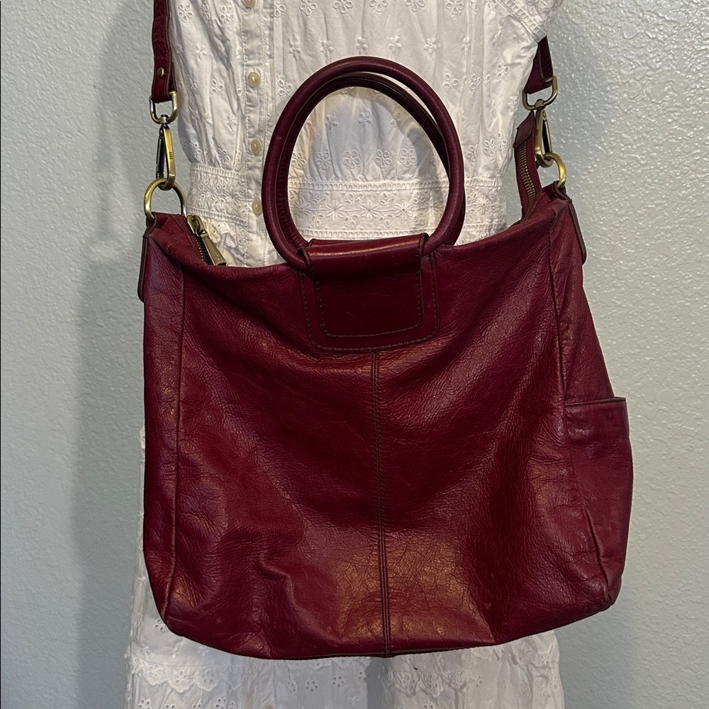 HOBO Sheila Large Genuine Leather Crossbody Tote Bag GUC - Picture 2 of 14